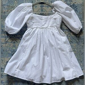 Abercrombie & Fitch Emerson Poplin Puff Sleeve Mini Dress